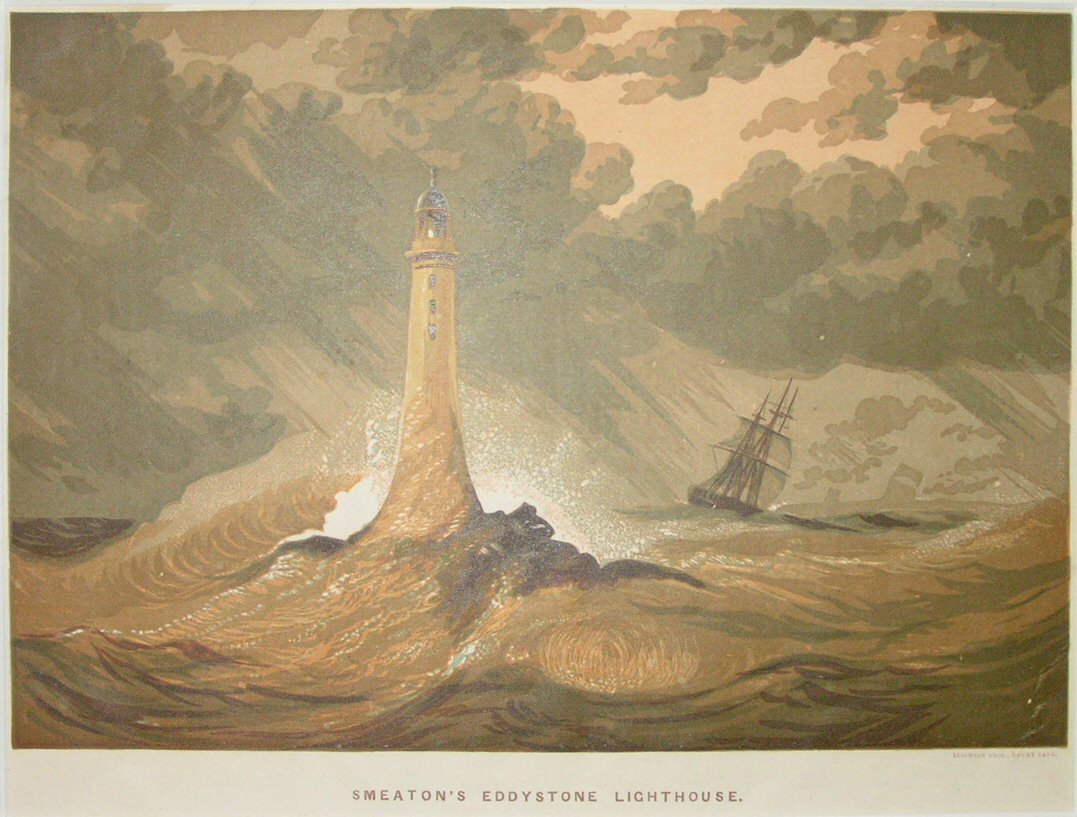 Chromo-lithograph - Smeaton's Eddystone Lighthouse
